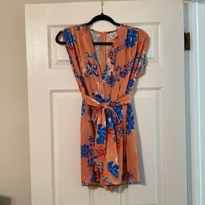 Orange and blue romper